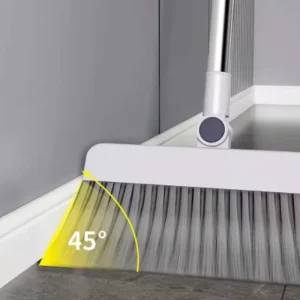 Standard Size Broom Long Steel Handle Rotatable Stand Upright Grips PP Dustpan Combo Set