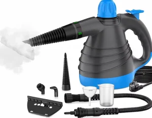 Steam Cleaner 3 Bar Steam Pressure 9 Accessories Dirt Grease Removal Sofas Floor Cleaning Upholstered Furniture Cars 0.9L Water