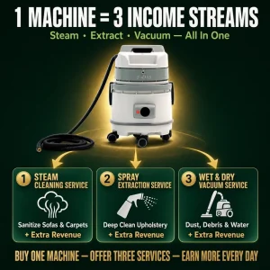 Steam Vacuum Upholstery and Carpet Cleaner for Sofas, Car Seats, and Car Mats