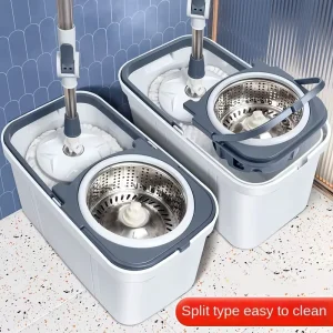 Steel Eco Friendly Microfiber Wet Mop and Bucket Set with 360 Spin for Floor Cleaning