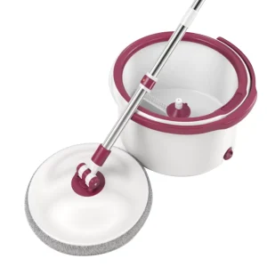 Steel Microfiber Spin Mop with Adjustable Length and Clean and Dirty Water Separation
