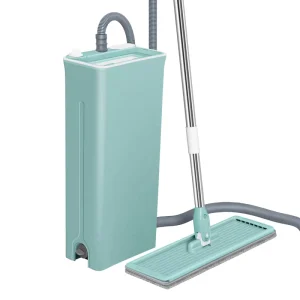 Steel Pole Microfiber Flat Floor Mop with Bucket for Wet and Dry Cleaning