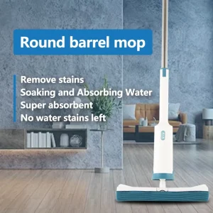 Steel Pole Sponge Mop with Four-Side Wringing and Fast Absorption