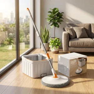 Steel Swivel Handle Floor Mop with Bucket, Rectangle Shape