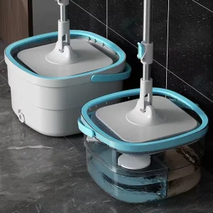 Steel Swivel-Handle Floor Mop with Rectangle Bucket