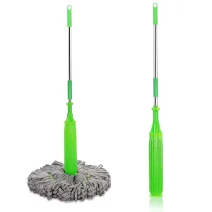 Steel Telescopic Wet Dry Spin Wringer Mop with Self-Wringer