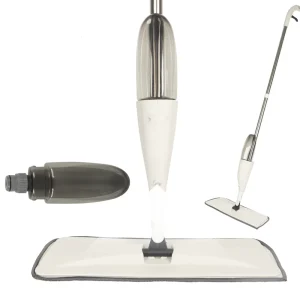 Steel Wet Spray Mop with Microfiber Pads and Four Side Wringing for Hardwood and Laminate Floors