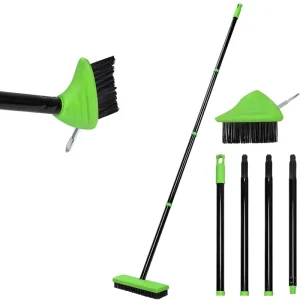 Steel Wire Cleaning Brush for Terrace Joint and Crack Exterior Use Long Handle 2 in 1 Design