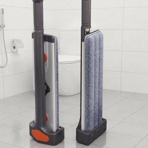 Stock Portable Microfiber Flat Mop Scraper Set Automatic Wringing Eco friendly High Dehydration Rate Quick Absorption 2 Mopheads