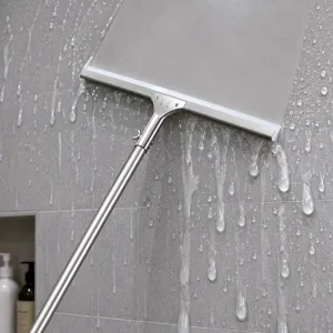 Straight TPR Floor Squeegee with Plastic Handle and Soft Blade for Hospital and Factory Cleaning