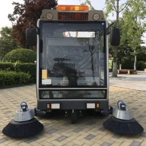 Street and Road Sweeper with Dust Collection Device, Dual Fans, Automated Operation, and Battery Power