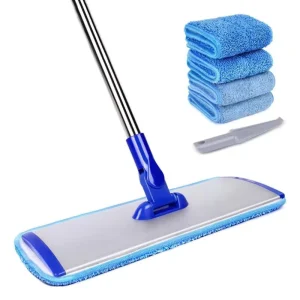 Super-Absorbent Large Microfiber Flat Mop for Wet and Dry Floor Cleaning