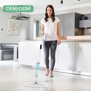 Superfine Microfiber Flat Spray Mop with Aluminum Handle, 400ml Refillable Bottle and Replacement Pads