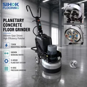 Surface Preparation SIHOK 580mm Concrete Grinder Planetary Floor Polishing Machine 220V 3 Head Heavy Duty Bulk Export Price