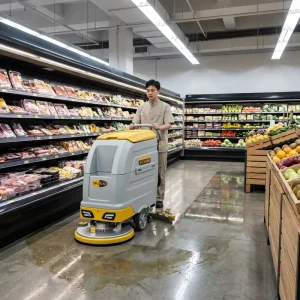 Suto ST X500 New Medium Walk behind Commercial Tile Scrubber Anti slip Floor Cleaner Self Propelled 24V Battery 2100m2 h