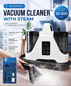Suzhou Factory 1850w Steam Vacuum Cleaner Portable Handheld Wet and Dry Sofa Spot Cleaner With Accessory