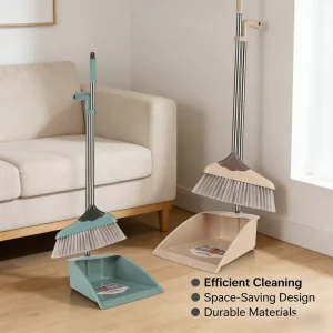 Sweeping Tooth Stick Broom and Dustpan Set