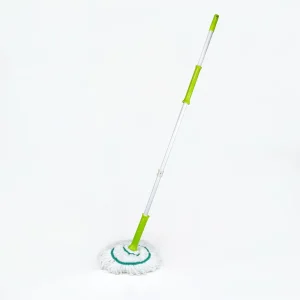 Swivel-Handle Stainless Steel Telescopic Rod with Hands-Free 360° Spin for Cotton Twist Mop