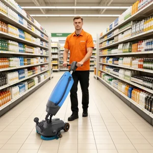 T1 Cold Water Commercial Handheld Compact Walk-Behind Floor Scrubber Cleaner