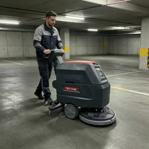 TEBAiS TX45 Innovative Walk behind Electric Floor Scrubber New Design Hand Push Sweeper 24V for Efficient Cleaning