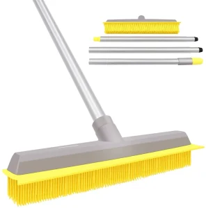 TPR Soft Bristle Broom Floor Squeegee Pet Hair Carpet Remover Rubber Brush