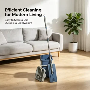 Telescopic 360-Degree Rotating Flat Mop with Replaceable Mop Head for Wet and Dry Mopping