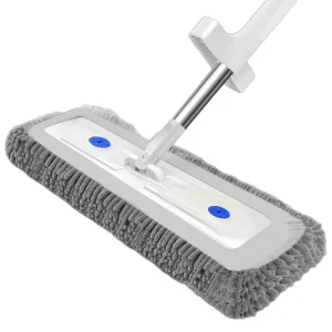 Telescopic Chenille Stainless Steel Flat Mop for Wooden Floors with Hands-Free Design