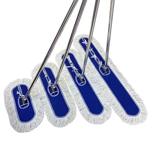 Telescopic Heavy-Duty Cotton-Thread Flat Floor Mop, 40/60/80 cm, Stainless Steel