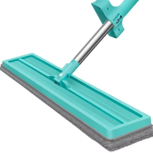 Telescopic Stainless Steel Handle Microfiber Flat Mop with Rotating Mop Head Hands Free & Easy to Clean for Wet Dry Floor Use