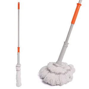 Telescopic Twist Mop Self-Wringing Hands-Free Microfiber 90%-100% Dehydration Rate Super Absorbent Cleaning Mop