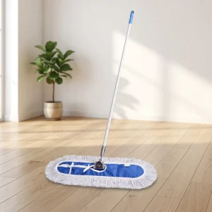 Thickened Cotton Yarn Looped-Head Dust Mop with Long Steel Handle for Commercial Buildings