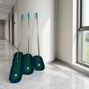 Thickened Dark Green Synthetic Yarn Flat Mop for Home Hotel Property Cleaning