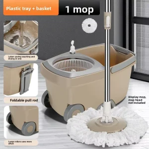 Top Selling Household Items Cleaning Product 360 Spinning Mop and Self Separation Dirty Bucket Set with Wheels for Floor Use