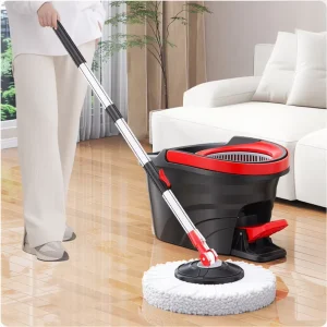 Top Sells Hand Pressure Home Easy Wring Household Adaptable Microfiber Flat Rotating Bucket Set Spin Mop