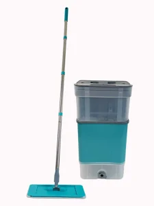 Transparent Household Flat Mop With Clean and Dirty Water Separation Steel Pole Dry and Wet Squeezing