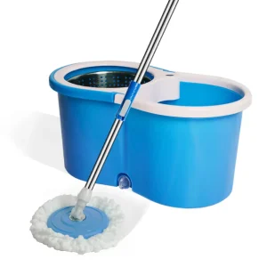 Trapeador Rotating Microfiber Twist Mop with Stainless Steel Handle and Bucket Set