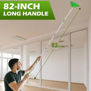Triangle WetDry Ceiling Window Floor Wall Cleaning Mop Long Handle Window Cleaner Tool Microfiber Chenille Pad Wall Mop