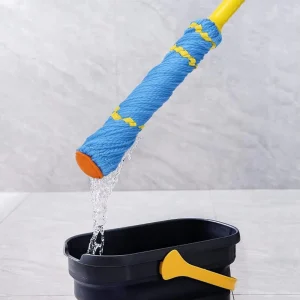 Twist Microfiber Mop Refill Blue White Cloth Self-Wringer High Dehydration Rate for Home Cleaning