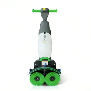 Two-Brush Battery-Powered Commercial Floor Scrubber and Wet-Dry Sweeper Vacuum with 12 V Battery