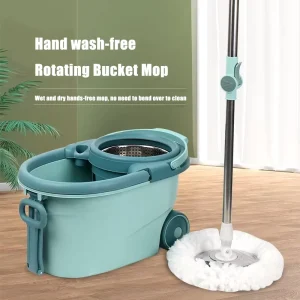 Two-Head 360-Degree Rotating Microfiber Spin Mop and Bucket Set with Wheels