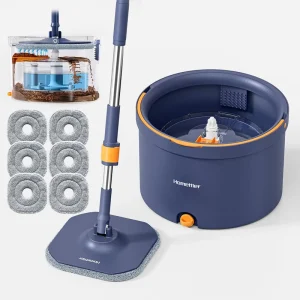 USA Mop and Bucket Set 360 Spin Mop Bucket Set Magic Handle Eco Friendly High Dehydration Rate for Home Floor Cleaning System