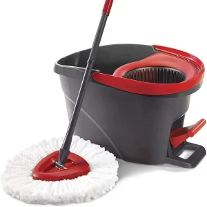 US&EU Easy Wring Microfiber Spin Mop Bucket Floor Cleaning System