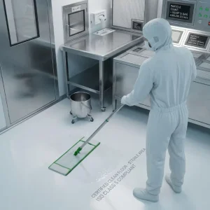 Ultra-Absorbent Antimicrobial Cleanroom Mop with Low Particle Shedding