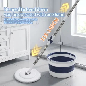 Ultra Fine Fiber Dry Wet for with Self Wringer and Water Bucket Set Durable Four Side Wringing Floor Cleaning System