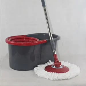Ultra-Fine Fiber Extendable Spin Mop with 360-Degree Rotating Stainless Steel Wringer