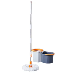Ultra-Fine Fiber Mop with Extensible Steel Handle and High-Capacity Plastic Bucket