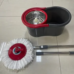 Ultra-Fine Fiber Spin Mop with 360° Rotation and Stainless Steel Handle