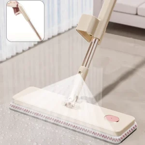Ultra Fine Fiber Water Jet Flat Spray Mop Long Extendable Stainless Steel Handle Self Wringer High Dehydration Rate Durable