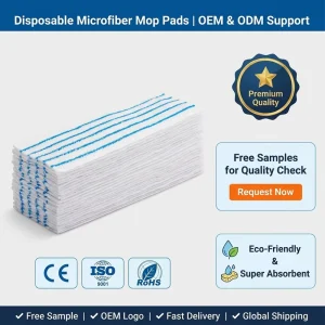 Universal Disposable Microfiber Pad Scrubbing Stripes Replace for Rubbermaid 18 Quick Connect Mop System Floor Wet Dry Cloth Pad