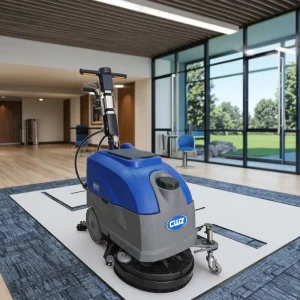 Upgrade Mini Electric Walk Behind Floor Scrubber Multi Function Operation Panel with Side Auxiliary Wheel New Condition